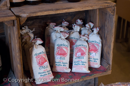 Bags of muufin mix at Apple Hill Orchard General store